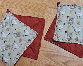 Hot Pad - Pot Holder - Trivet Chicken Print