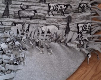 Animal - Cow, Pig, Sheep, Farm Animal Fleece Blanket - XL