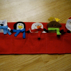 Finger Puppets - 5 piece Christmas Felt with Case