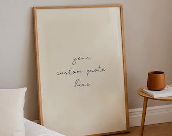 Custom Quote Print, Personalised Favourite Text Saying, Phrase Song Lyrics Poster, Colourful Decor Gift, Typography Art