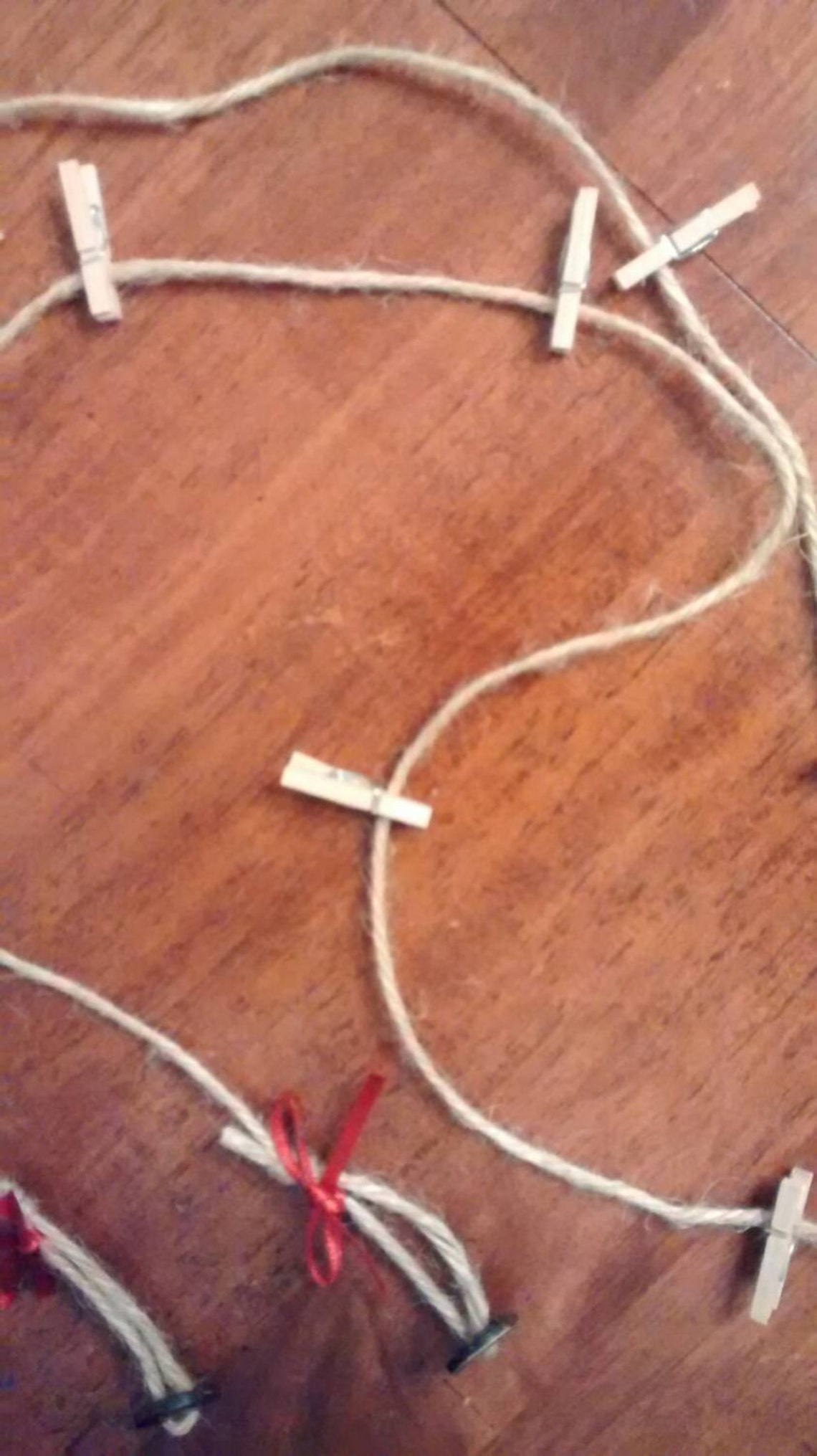 Jute String Card Photo Memo Holder With 6 Wooden Pegs With Etsy