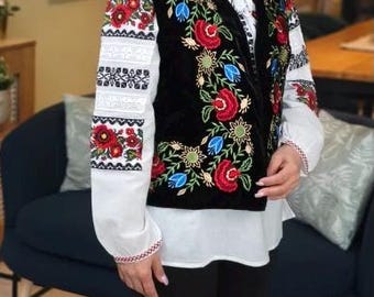 Frau Folk Weste, Super Reiche Stickerei Weste, Traditionelle Samt Weste, Lady Folk Weste, Stickerei Lady Weste Mutter Geschenk