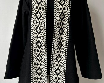 New 2026 Folk lady Jacket , Traditional Jacket , Embroidery Black Jacket , woman Balkan jacket , Mother gift, Sister gift Black Wool Jacket