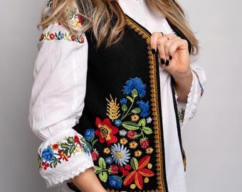 New Vest Super Rich embroidery Vest , Traditional Waistcoat , Lady Folk vest , Embroidery Lady Vest , Wife gift , Mother gift