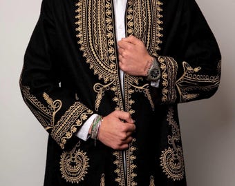 Giacca da uomo di grandi dimensioni dalla S alla 5 XL, giacca da uomo tradizionale, giacca da uomo folk, giacca da uomo ricamata, giacca balcanica, regalo per marito, regalo per padre