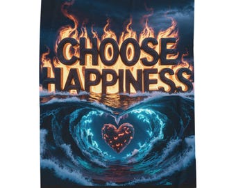 Manta acogedora "Elige la felicidad", manta de regalo positiva