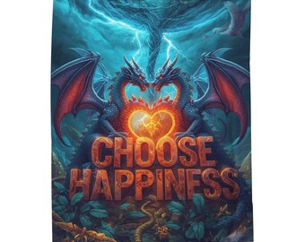 Manta acogedora "Elige la felicidad", manta de regalo positiva