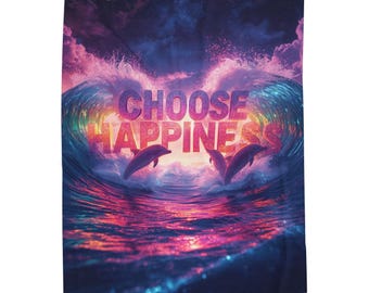 Manta acogedora "Elige la felicidad", manta de regalo positiva