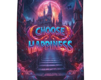 Manta acogedora "Elige la felicidad", manta de regalo positiva