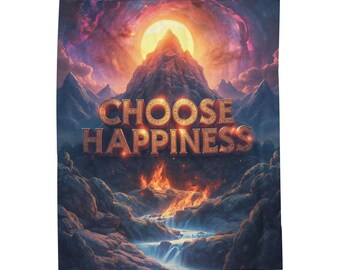 Manta acogedora "Elige la felicidad", manta de regalo positiva