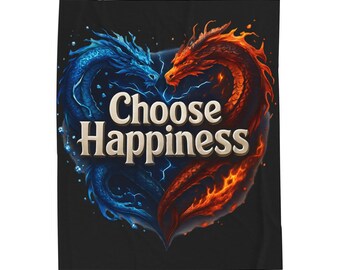 Manta acogedora "Elige la felicidad", manta de regalo positiva