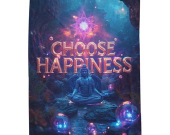 Manta acogedora "Elige la felicidad", manta de regalo positiva