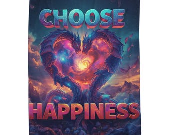 Manta acogedora "Elige la felicidad", manta de regalo positiva