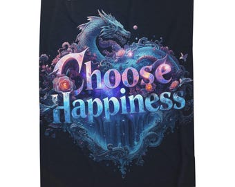 Manta acogedora "Elige la felicidad", manta de regalo positiva