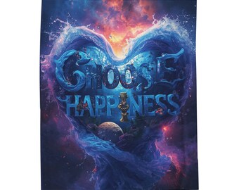 Manta acogedora "Elige la felicidad", manta de regalo positiva