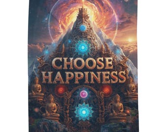 Manta acogedora "Elige la felicidad", manta de regalo positiva