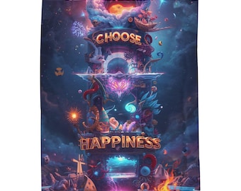 Manta acogedora "Elige la felicidad", manta de regalo positiva
