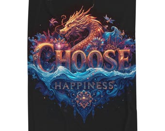 Manta acogedora "Elige la felicidad", manta de regalo positiva