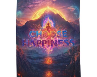 Manta acogedora "Elige la felicidad", manta de regalo positiva