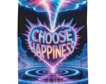 Manta acogedora "Elige la felicidad", manta de regalo positiva