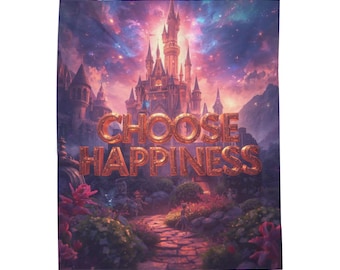 Manta acogedora "Elige la felicidad", manta de regalo positiva