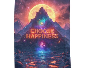 Manta acogedora "Elige la felicidad", manta de regalo positiva