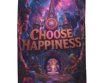 Manta acogedora "Elige la felicidad", manta de regalo positiva