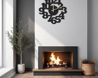Orologio da parete minimalista in metallo, design moderno con numeri, arredamento silenzioso per la casa