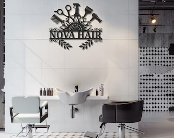 Custom Hair Salon Metal Sign, Personalized Salon Decor