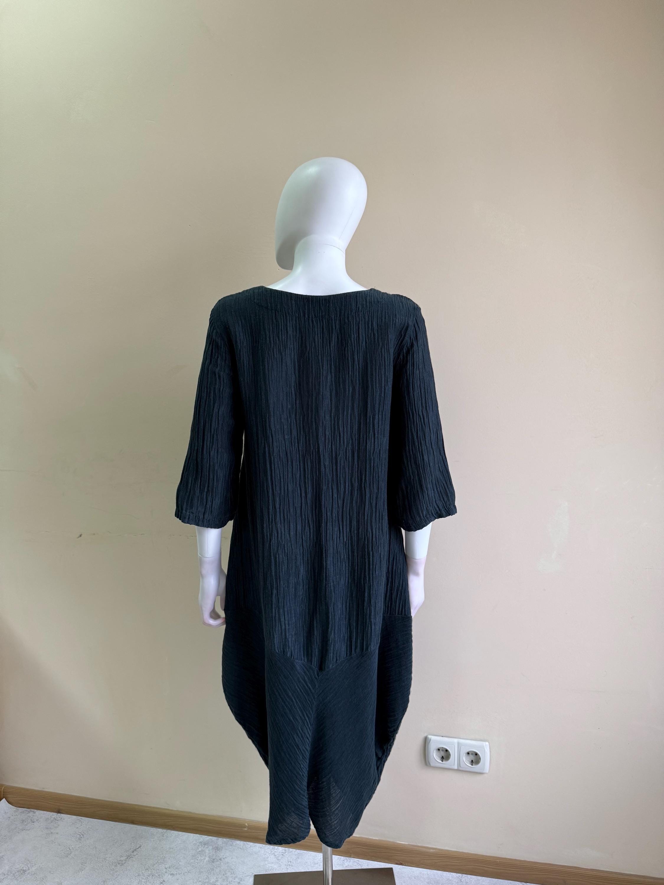 Grizas Womens Blue Crinkle Asymmetric Silk Linen Midi Dress Size S Grizas Womens Blue Crinkle Asymmetric Silk Linen Midi Dress Size S