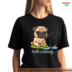 Rolig Grumpy Pug Clipart: Meme Hundklistermärke, Transparent PNG (Digital Nedladdning)
