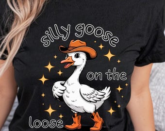 Funny Goose Cowboy Clipart | Silly Goose PNG (Digital Download)