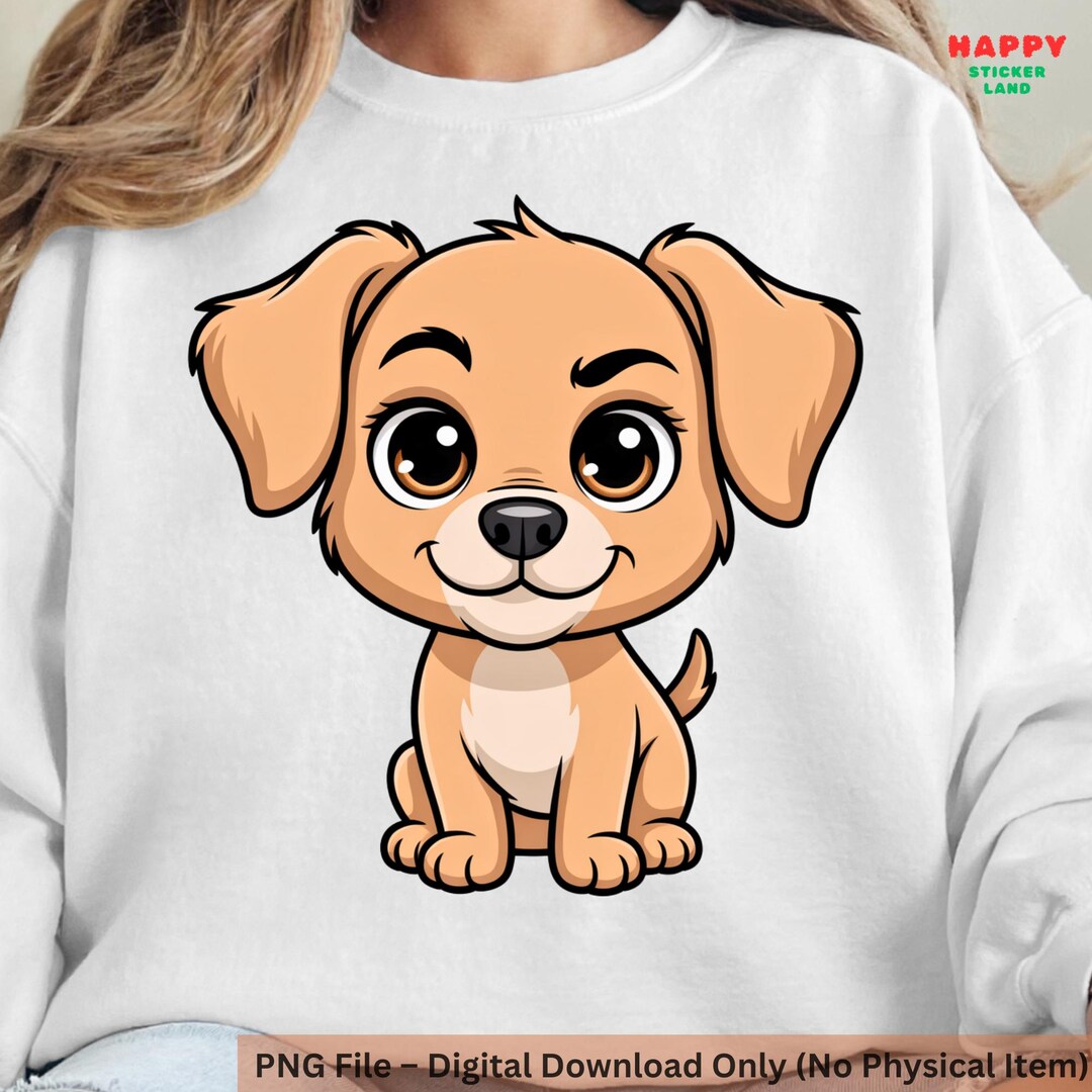 Kawaii Puppy PNG: Adorable Cartoon Dog Clipart (digital Download) - Etsy