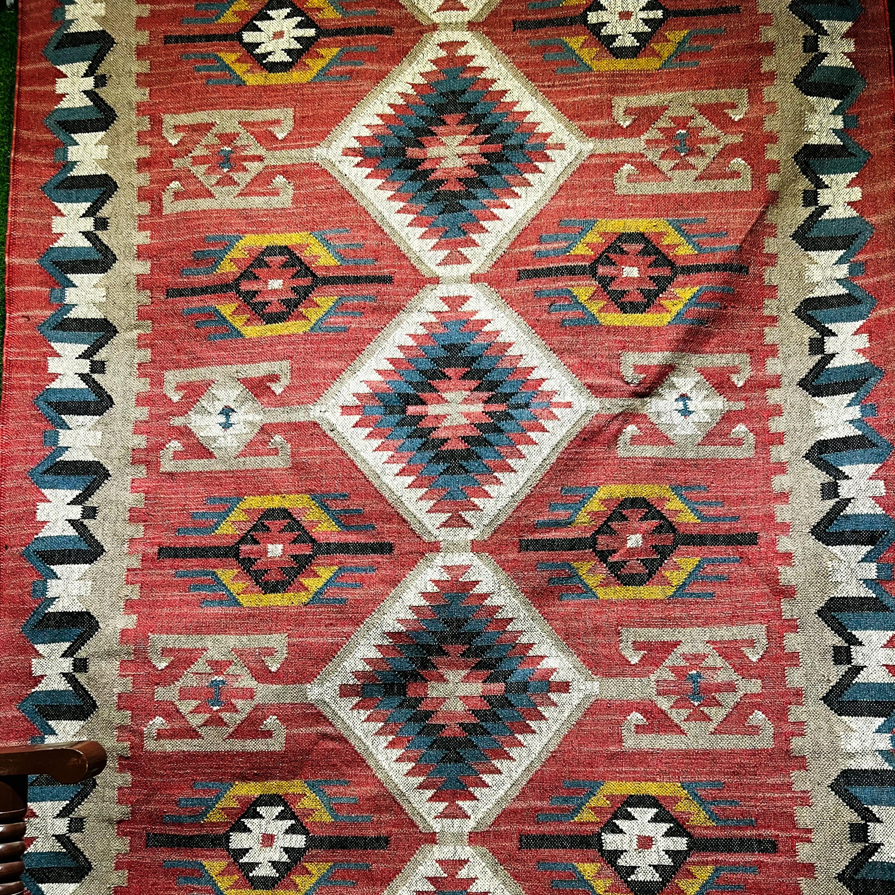 Red Mexican Rugs - Etsy