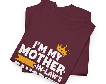 Camiseta unisex "Soy la hija favorita de mi suegra" / Camiseta divertida con frase familiar / Camiseta de cumpleaños para celebrar reuniones familiares