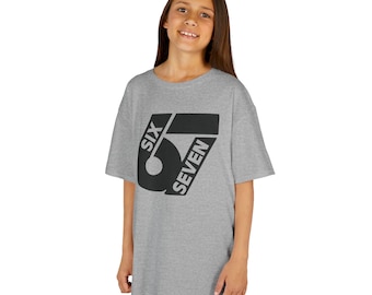 67 Style Unisex Heavy Cotton Tee for Kids and Youth, Trendy Six seven design, Casual T-Shirt, Graphic Tee, Streetwear, Gift for kids & youth