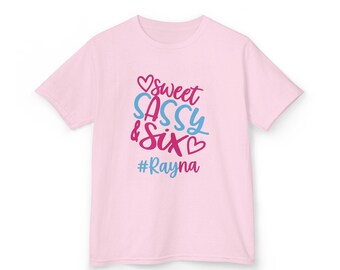 Camiseta de cumpleaños Sweet Sassy & Six / Camiseta infantil, personalizada #Rayna