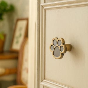 Lådhandtag i brons för hundtassar - Rustik husdjursdekor