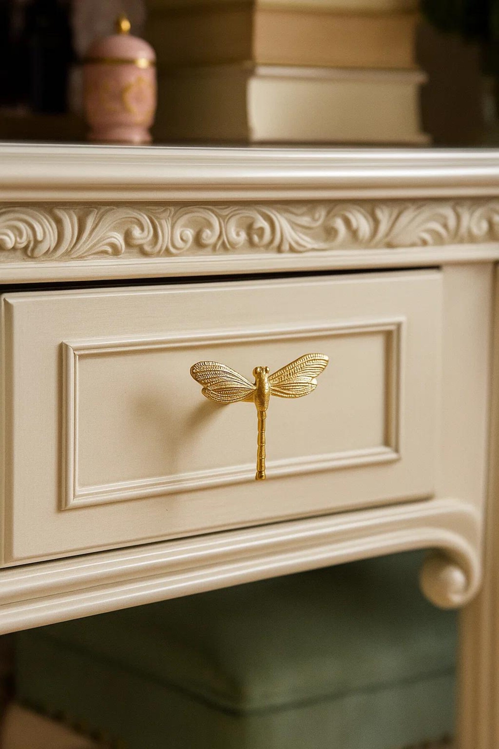 Brass Dragonfly Cabinet Pull from Etsy
