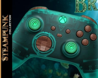 CUSTOM XBOX CONTROLLER | Transparent water green | Brita - Steampunk Collection