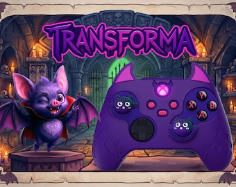 TRANSFORMA - Aangepaste Xbox-controller, paarsroze vampier-gamepad voor Series X/S en pc - Uniek, op maat gemaakt cadeau voor gamers