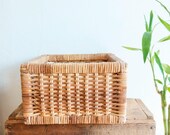 Vintage wicker basket retro boho beach house cottage planter catch all trendy housewarming new home decor