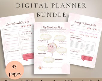 Emotional Reset Planner | Self-Care Journal, Affirmation Cards (PDF Download)
