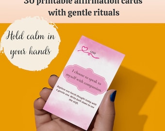 30 Printable Affirmation Cards for Women | Self-Care, Mindfulness (Digital Download)