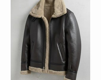 Vintage Schott NYC Shearling Bomber Jacket: USAAF B-3 Type, Size