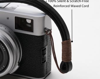 Correa de cuero personalizada para cámara / Cordón encerado silencioso / Equipo resistente para Fujifilm Leica / Regalo EDC silencioso para fotógrafos