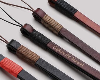 Correa de cuero personalizada para cámara / Cordón encerado silencioso / Equipo resistente para Fujifilm Leica / Regalo EDC silencioso para fotógrafos