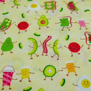 Freckle & Lollie Snacks D41-LY Light Yellow Morning Snack Fabric by the Yard