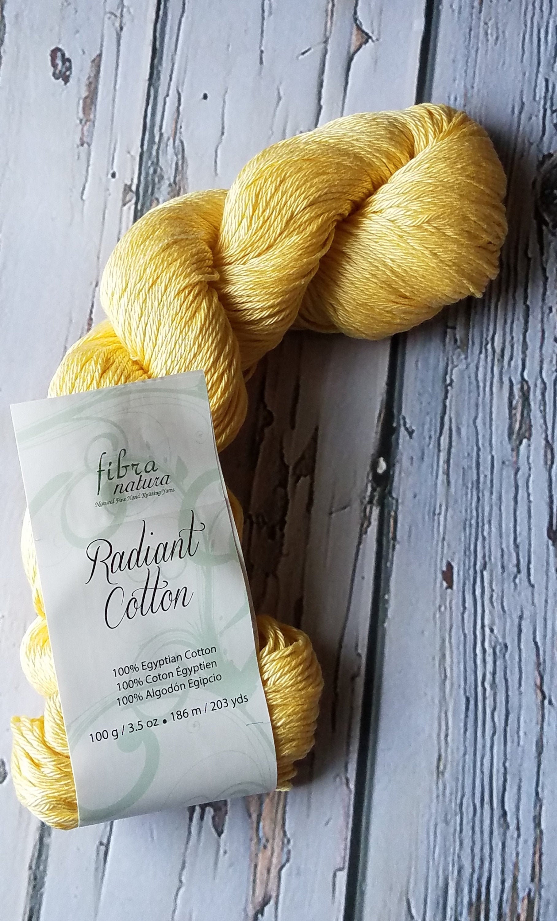 Fibra Natura Radiant Cotton Yarn, Egyptian Cotton Yarn, Sun Color