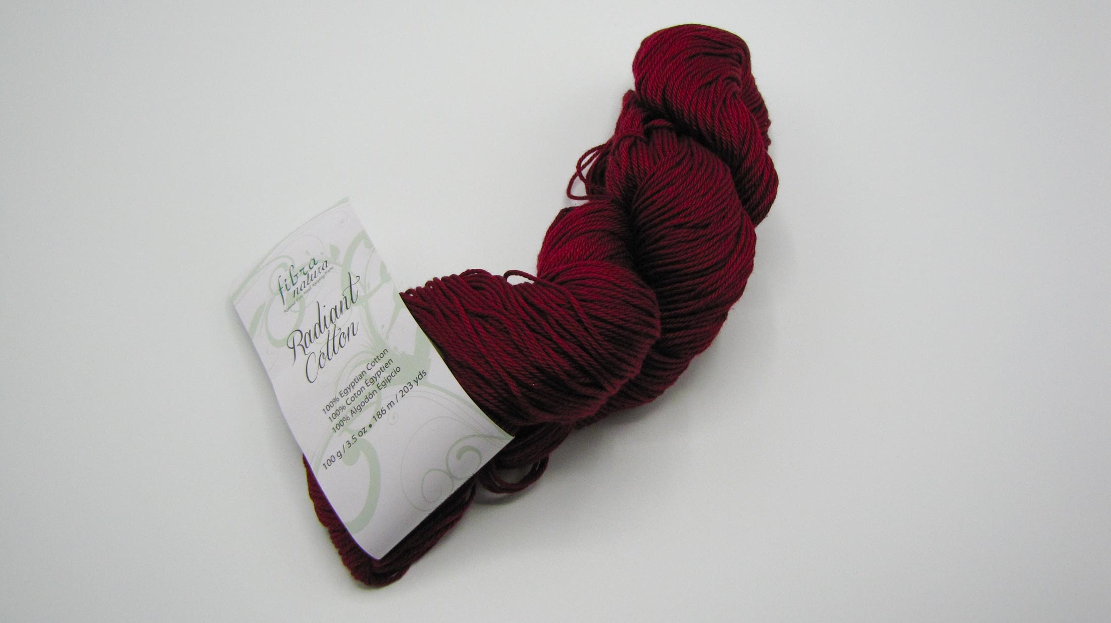 Fibra Natura Radiant Cotton Yarn, Egyptian Cotton Yarn, Cabernet Color 825,  Lot 2078, Radiant Cotton Yarn -  Canada